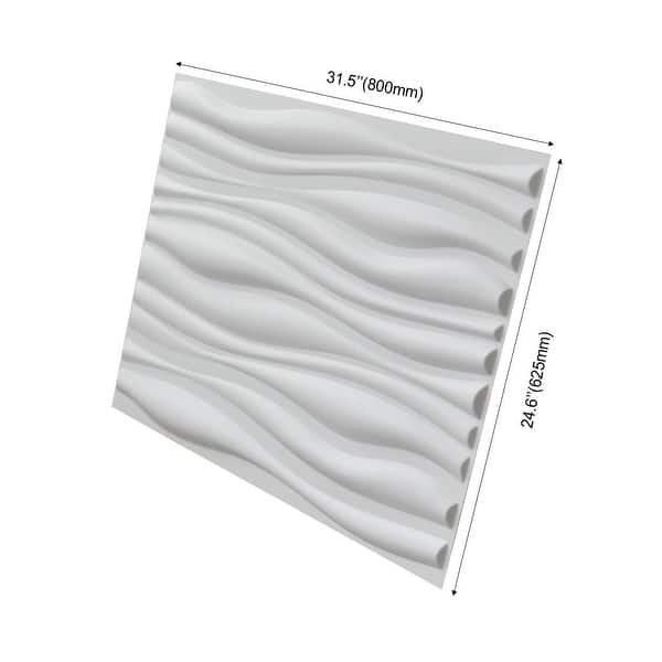 Art3d Decorative 3D Wall Panels Big Wave Deisgn, Matt White (6 Pack)