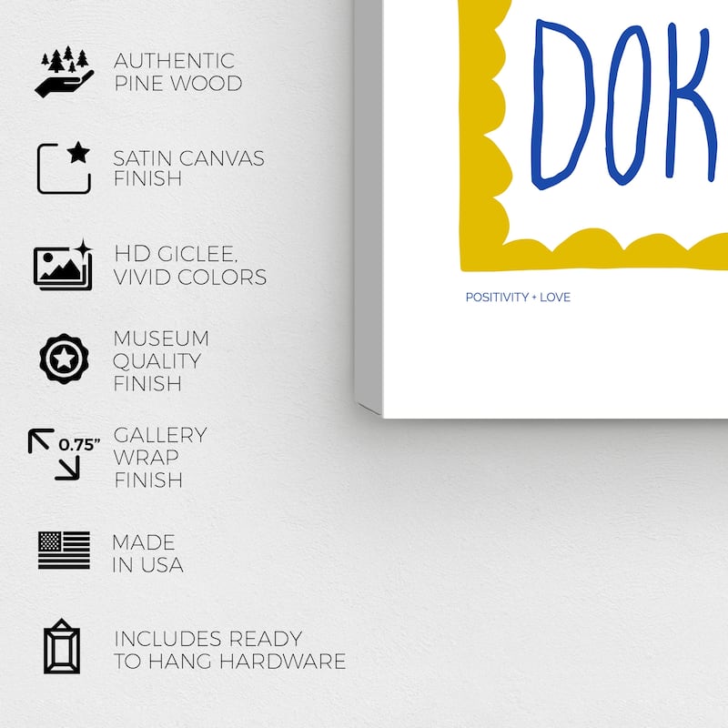 Wynwood Studio Canvas Typography and Quotes Okie Dokey Yellow and Mustard Modern & Contemporary Wall Art Canvas Print