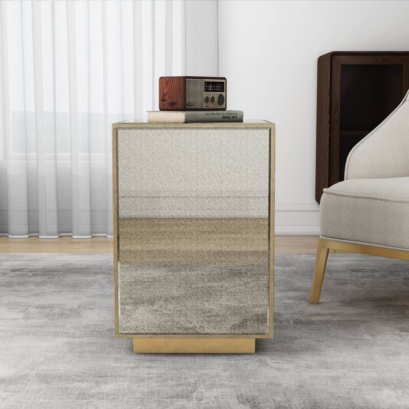 Vintage Mirrored End Table Side Table