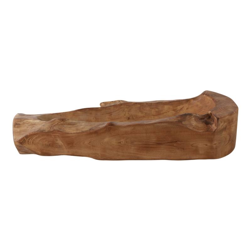 Teakwood Bowl Natural Sculpted Form Decorative Accent - 5" Brown - 24" x 10" x 5"