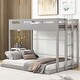 preview thumbnail 3 of 9, Gray Twin over Full Solid Wood Bunk Bed with Ladder