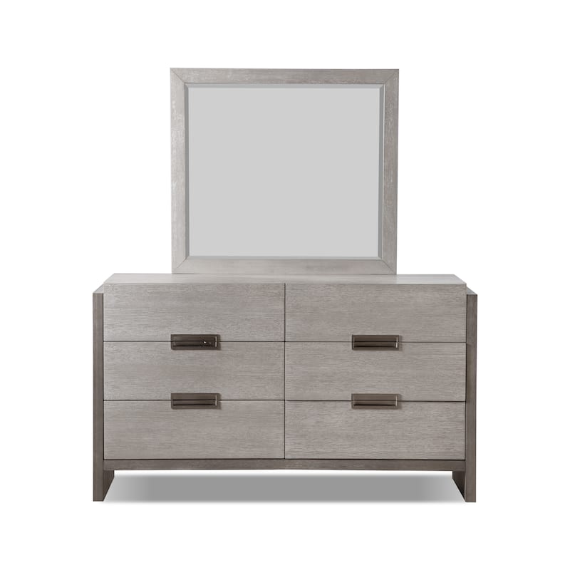 Furniture of America Cruz Contemporary Gray Solid Wood 2-piece Dresser and Mirror Set