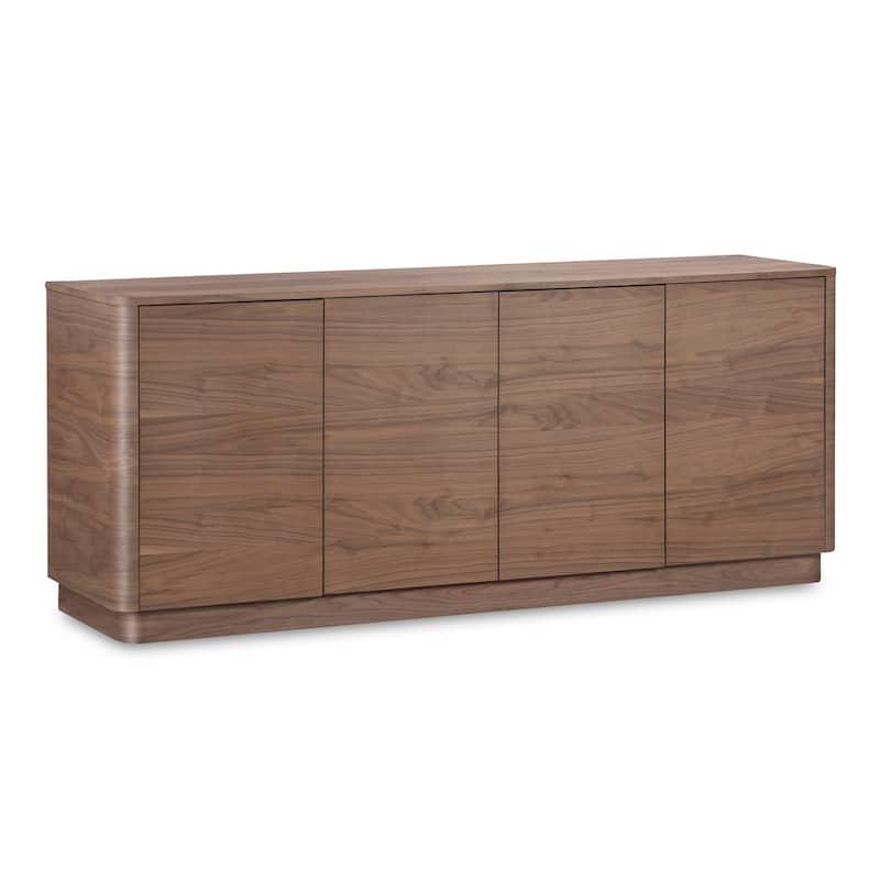 Title: NADAAL STUDIOS Odette Sideboard, Walnut Veneer with Rubber Wood Base, 3 Doors, 2 Drawers, Brown