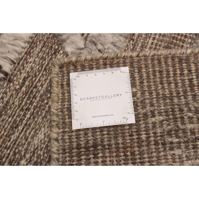 ECARPETGALLERY Hand-knotted Tangier Taupe Wool Rug - 5'4 x 7'9