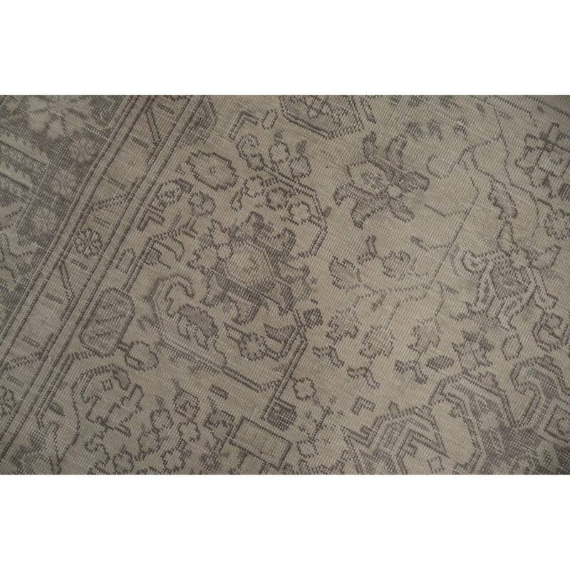 Hand Knotted Oriental 100% Wool Carpet Traditional Floral Beige & Ivories Tabriz Area Rug - 9' 8'' X 6' 5''