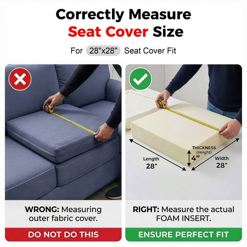 FINCATI 28" × 28" Outdoor Cushion Cover, Sofa Cushion Replacement Slipcover, Patio Seat Cover 28 Inches (COVER ONLY!)