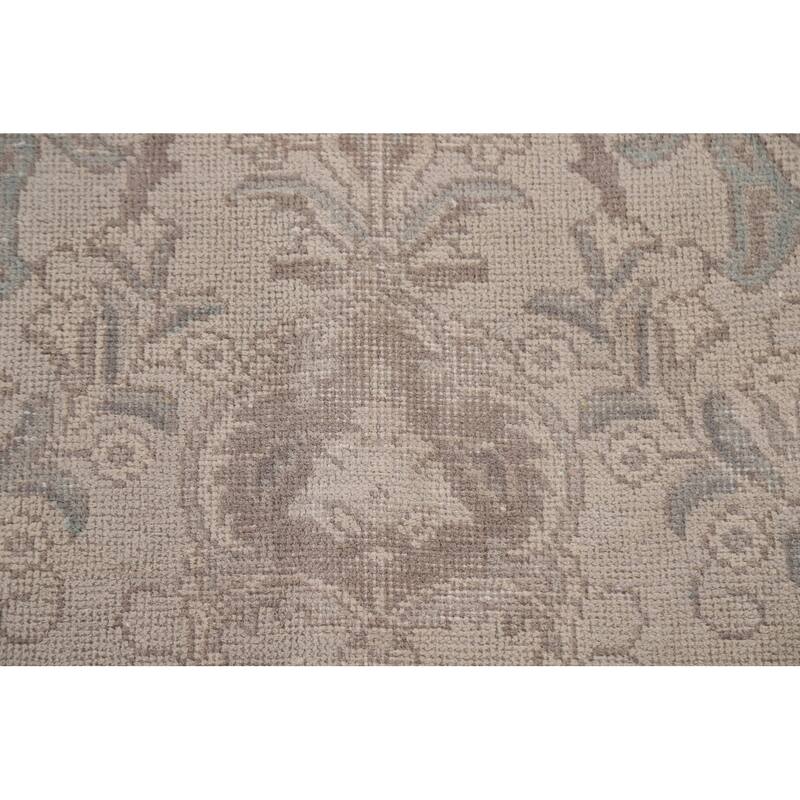 Grey Distressed Tabriz Persian Antique Rug Hand-knotted Wool Carpet - 6'5" x 9'4"