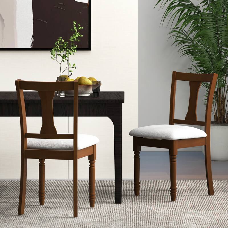 Set of 2 Kitchen Dining Chair with Linen Fabric and Storage Space - 18" x 20.5" x 36" (L x W x H)