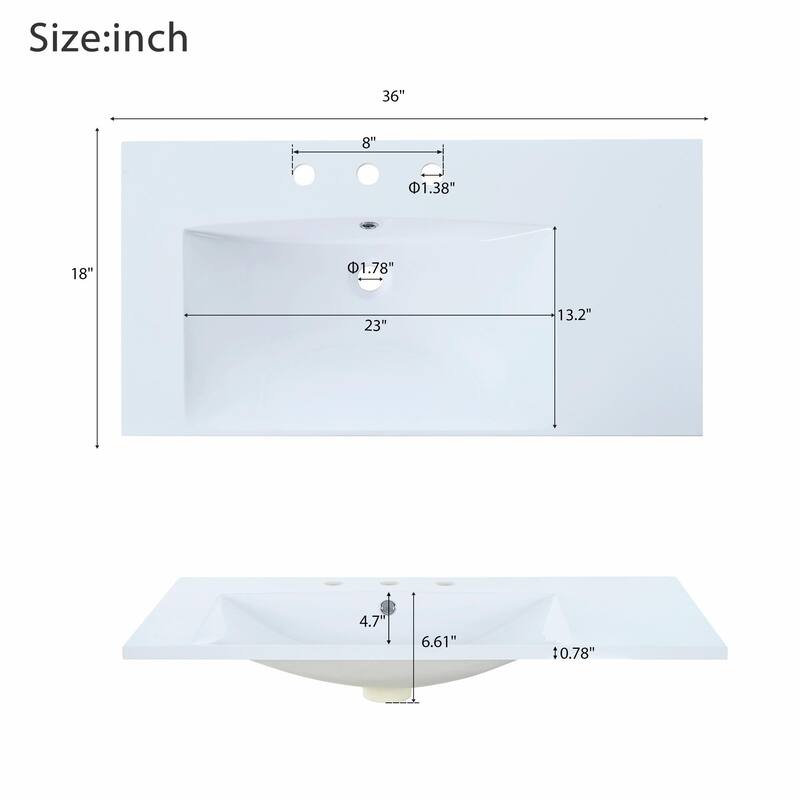 36'' Bathroom Vanity with Undermount Sink