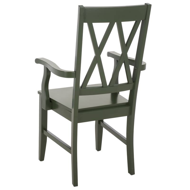 SAFAVIEH HOME Yelena Double X-Back Arm Chair - 18"W x 22"D x 39"H