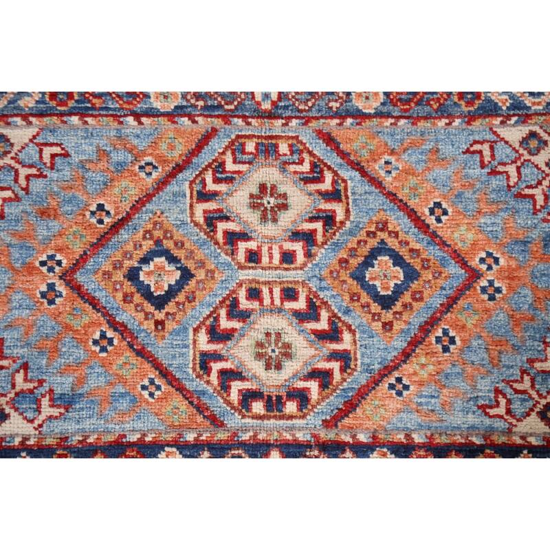 Vegetable Dye Super Kazak Oriental Wool Area Rug Hand-knotted Carpet - 6'7" x 9'8"