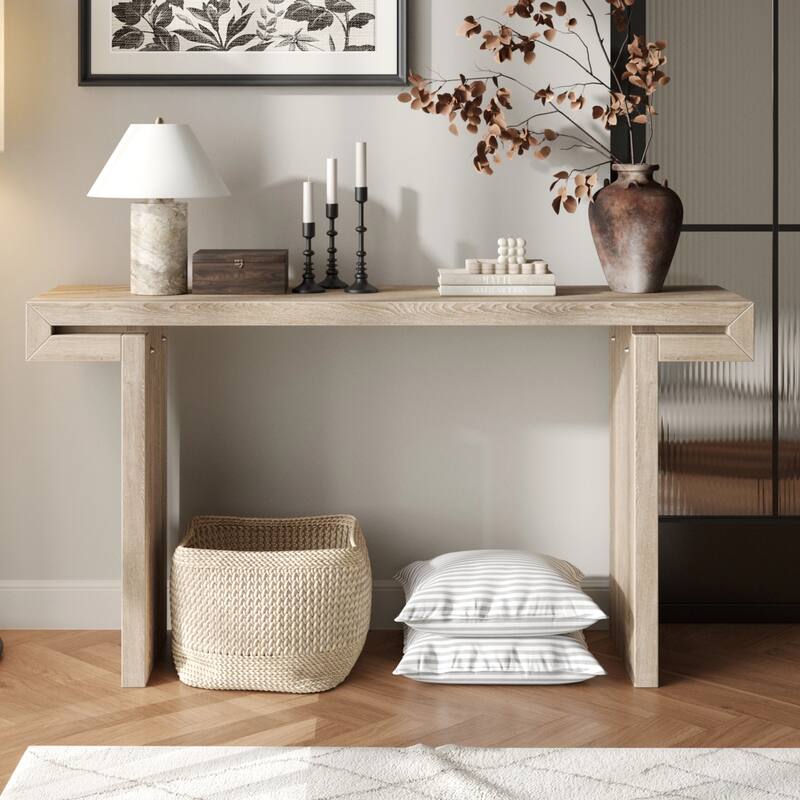 60" Rustic Farmhouse Console Table for Living Room