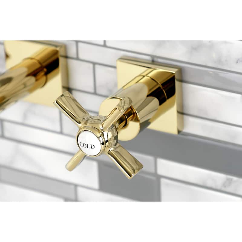 Millennium Two-Handle 3-Hole Wall Mount Bathroom Faucet