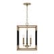 preview thumbnail 1 of 6, Bleeker 4-light Foyer Pendant Aged Brass/ Black