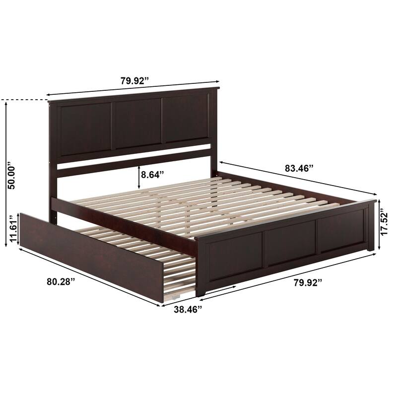 AFI Madison Platform Bed with Matching Footboard & Trundle