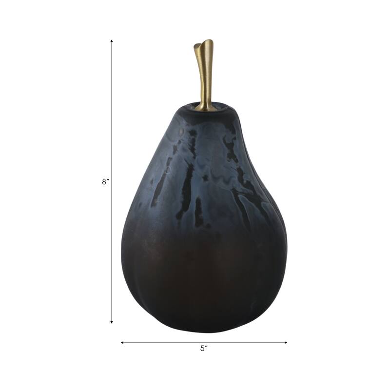 Glass Figurine Sculpture Pear Modern Home Decor Living Room Decoration