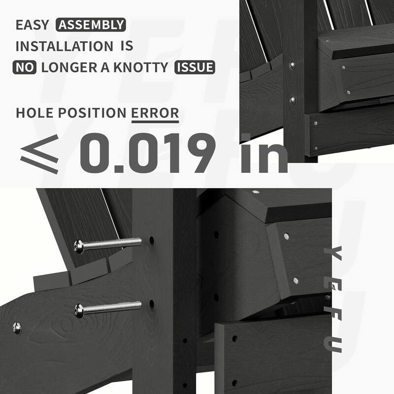 WINSOON All Weather HIPS Outdoor Plastic Adirondack Chairs Set of 2