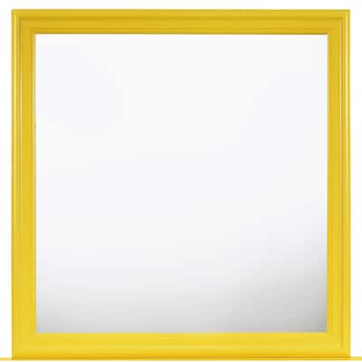 LYKE Home Anabelle Yellow Mirror - 38"H X 38"W X 1"D