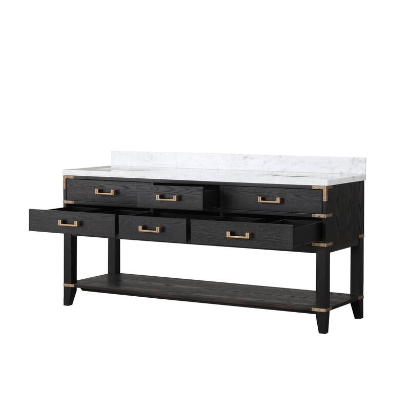 Lexora Norwalk Bath Vanity and Carrara Marble Top