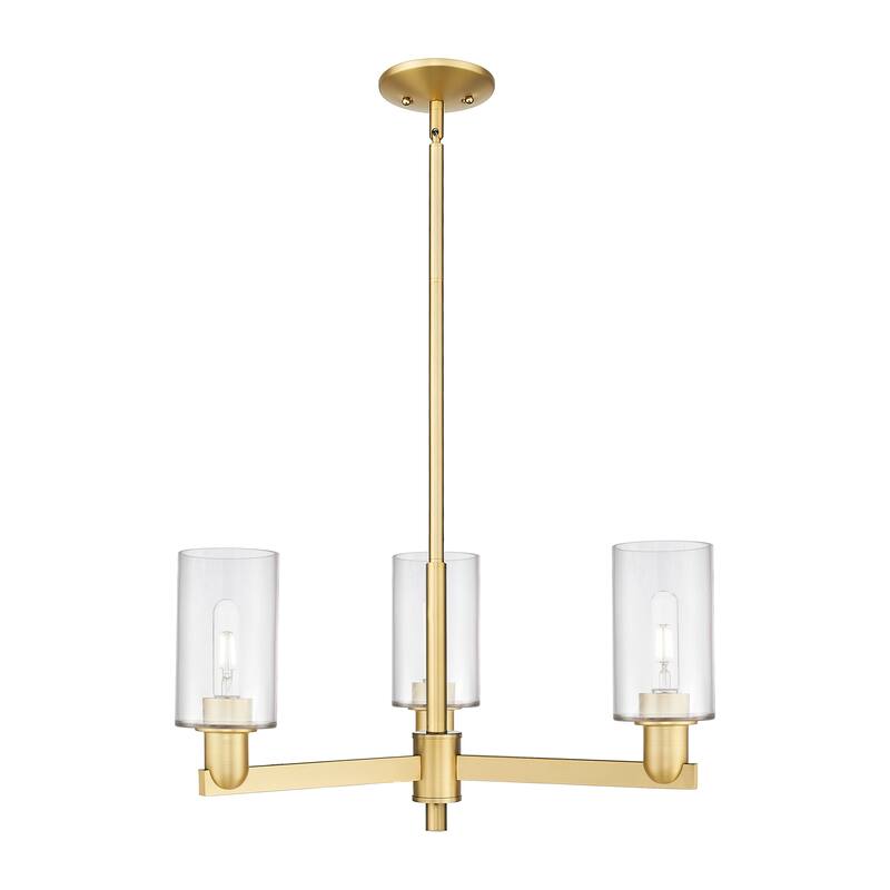 Innovations Lighting Endless Possibilities Arcadia - Clymer - 3 Light 26" Stem Hung Chandelier - Clear/Satin Gold
