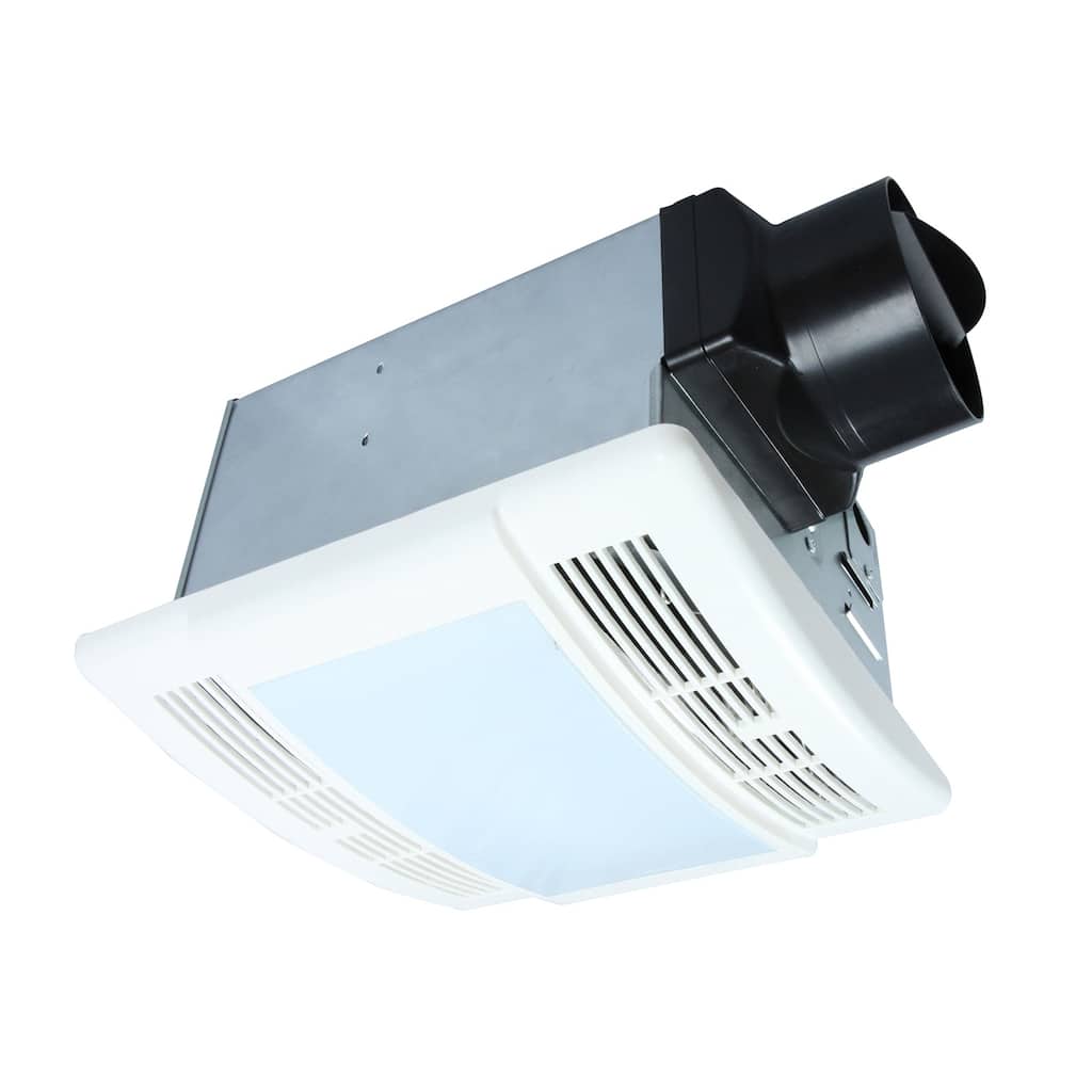 Ultra Quiet Bathroom Exhaust Fan with LED Light 90CFM 1.5 Sone Rectangule Plastic Cover White Finish