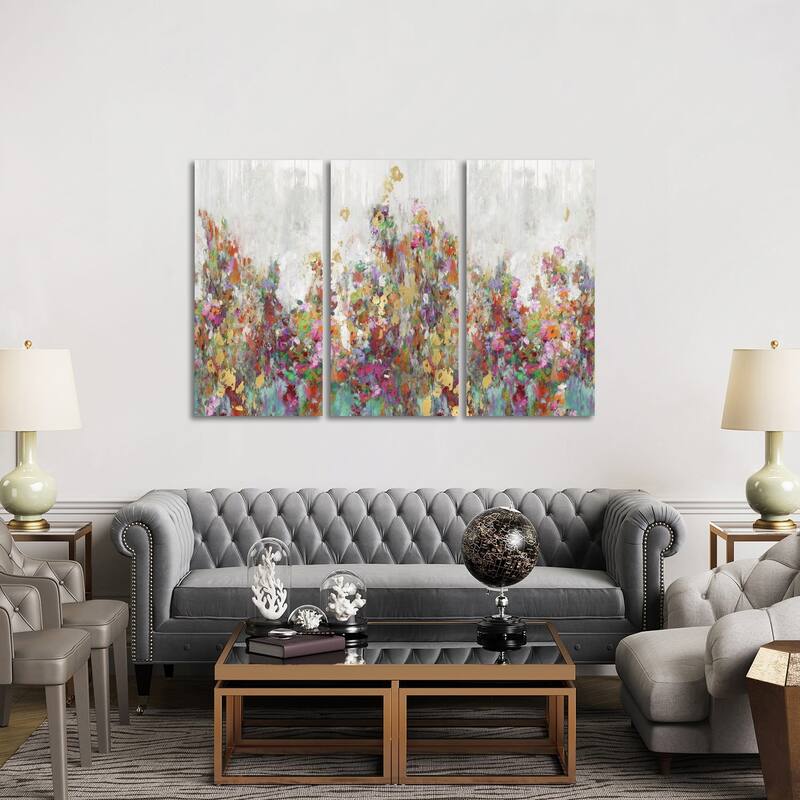 iCanvas "Blooming" by Nikki Robbins 3-Piece Canvas Wall Art Set - 40x60x1.5