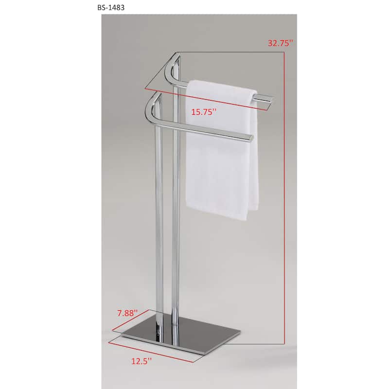 Metal Freestanding Bathroom Towel Rack Stand, Chrome