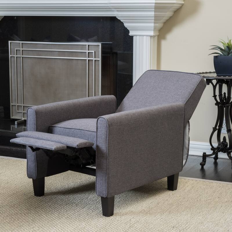 Roomfitters Fabric Push Back Chair for Elegant Home Decor, Navy Blue