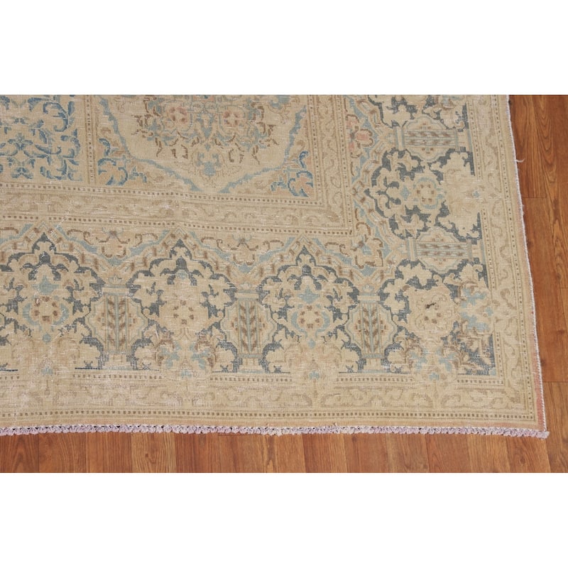 Kerman Persian Vintage Area Rug Hand-Knotted Wool Carpet - 9'10" x 13'3"