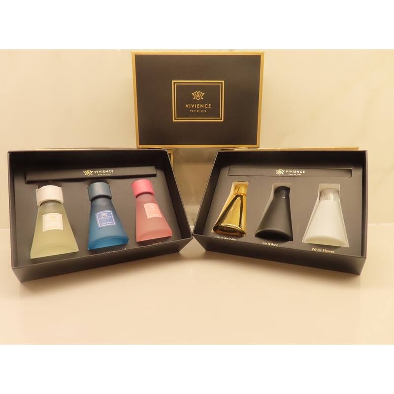 S/3 Diffusers- White/Black/Gold - Assorted Scents