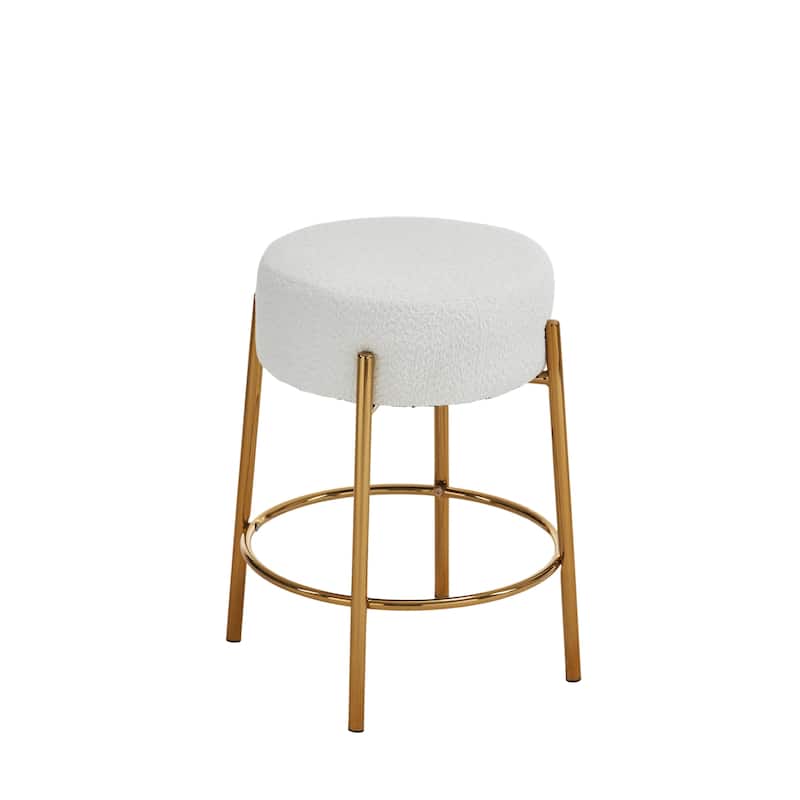 24" Tall Gold Legs Round Bar Stools,Set of 2