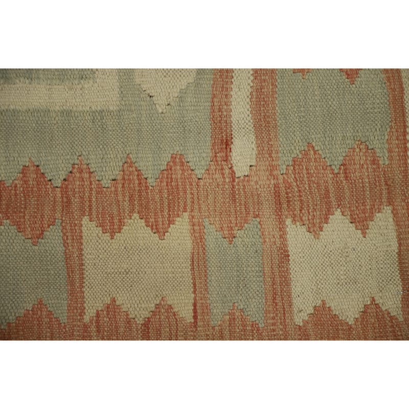 Hand Woven Oriental 100% Wool Carpet Southwestern Tribal Green Kilim Area Rug - 5' 3'' X 3' 0''