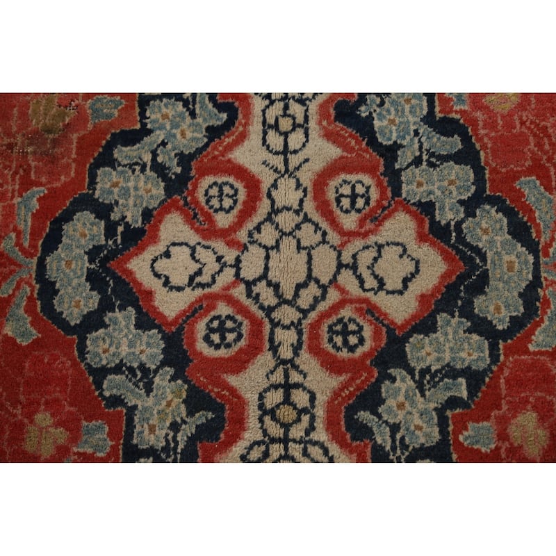 Antique Floral Traditional Mahal Persian Area Rug Handmade Wool Carpet - 7'10" x 11'1"