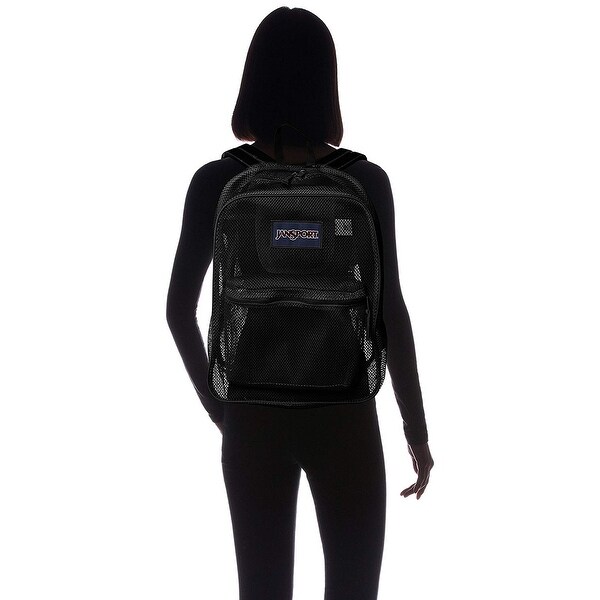 jansport black mesh backpack