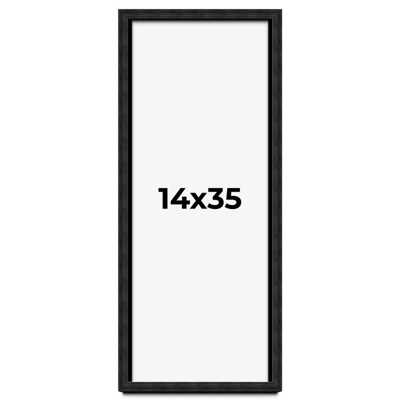 14x35 Shadow Box Black Rustic Barnwood Display Frame | 1.125 Inch