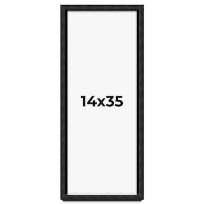 14x35 Shadow Box Black Rustic Barnwood Display Frame | 1.125 Inch