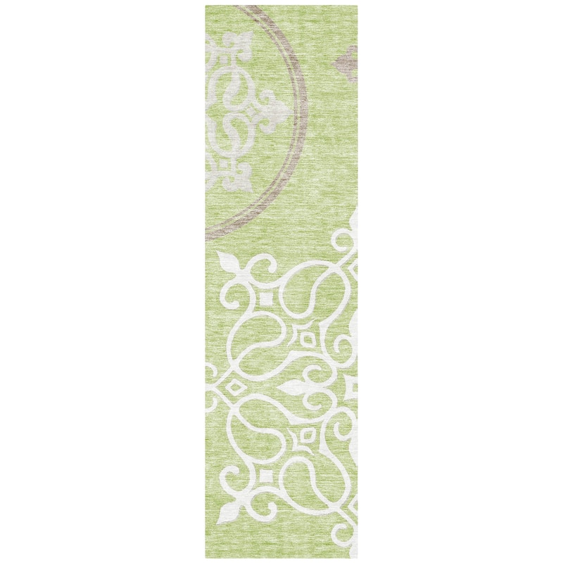 Machine Washable Indoor/ Outdoor Chantille Bold Medallion Rug