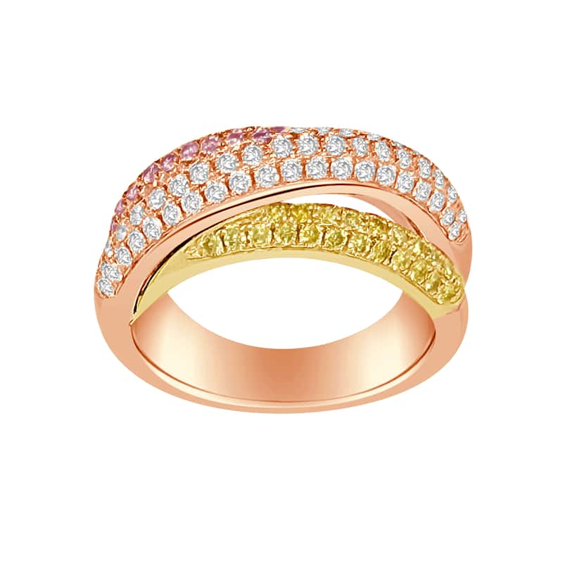 Auriya 14k Gold Lab Grown Diamond Tri-Color Rolling Band 1.07 ct. tw. (F-G, VS) - 8 - Rose