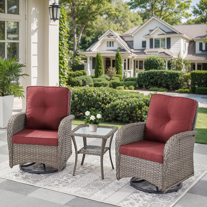 Wicker Outdoor Swivel Rocker Patio Chairs