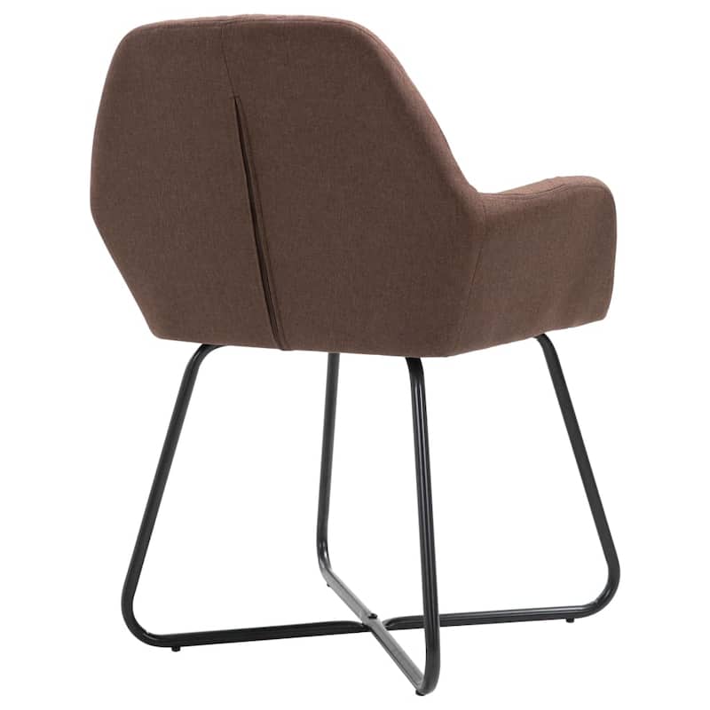 vidaXL Dining Chairs 2 pcs Brown Fabric