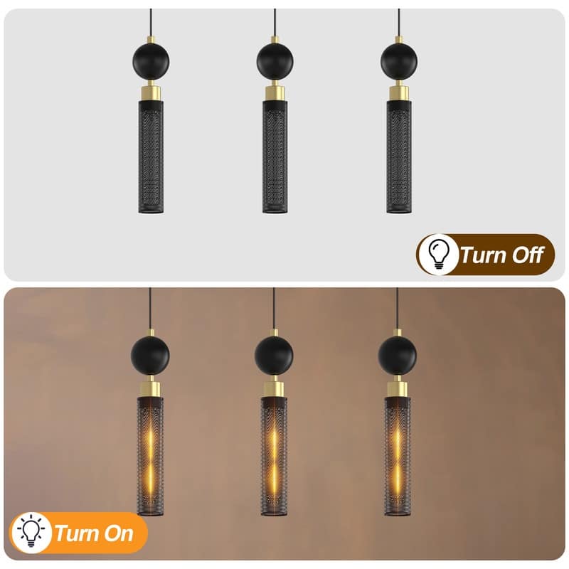 Modern Black Pendant Lights, Adjustable Hanging Lights For Kitchen Island, Dining Room, Or Bedroom (Set Of 3)