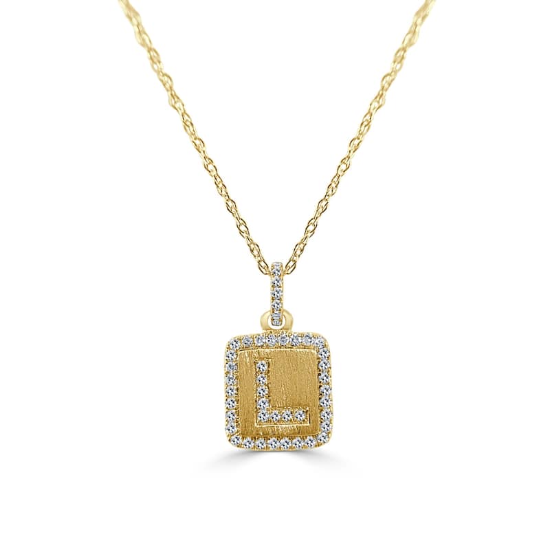 Joelle Collection Diamond 1/10 cttw. Initial Necklace 14K Yellow Gold - L