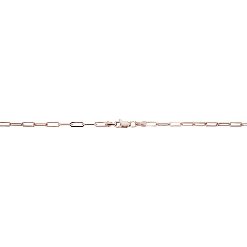 14k Rose Gold Polished Paperclip Chain Bracelet (2.5 millimeter, 7 inches)