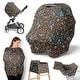 preview thumbnail 1 of 4, Sweet Jojo Designs Boho Wildflower Vintage Floral Girl 5 in 1 Baby Car Seat Nursing Cover Black Orange Bohemian Farmhouse Flower