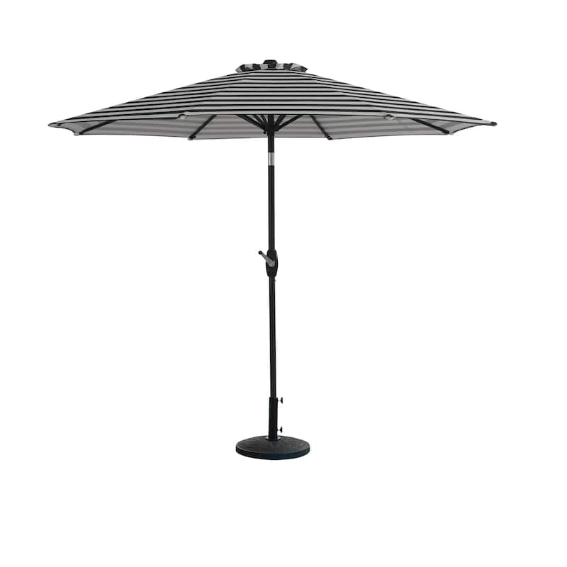 9 Ft Aluminum Patio Umbrella with Decorative Base
