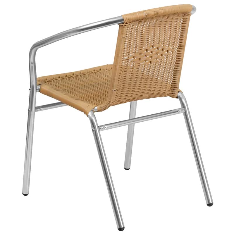 Aluminum and Rattan Commercial Indoor-Outdoor Restaurant Stack Chair