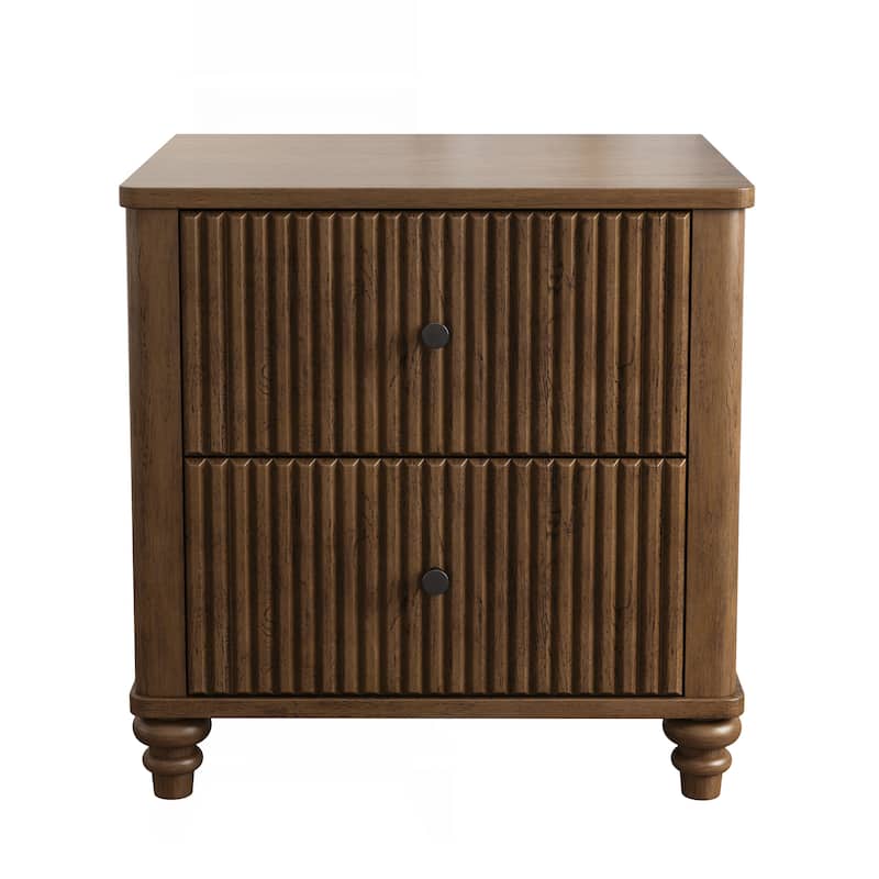 Charming Mid Century Modern Nightstand with Multiple Drawers and Versatile Use