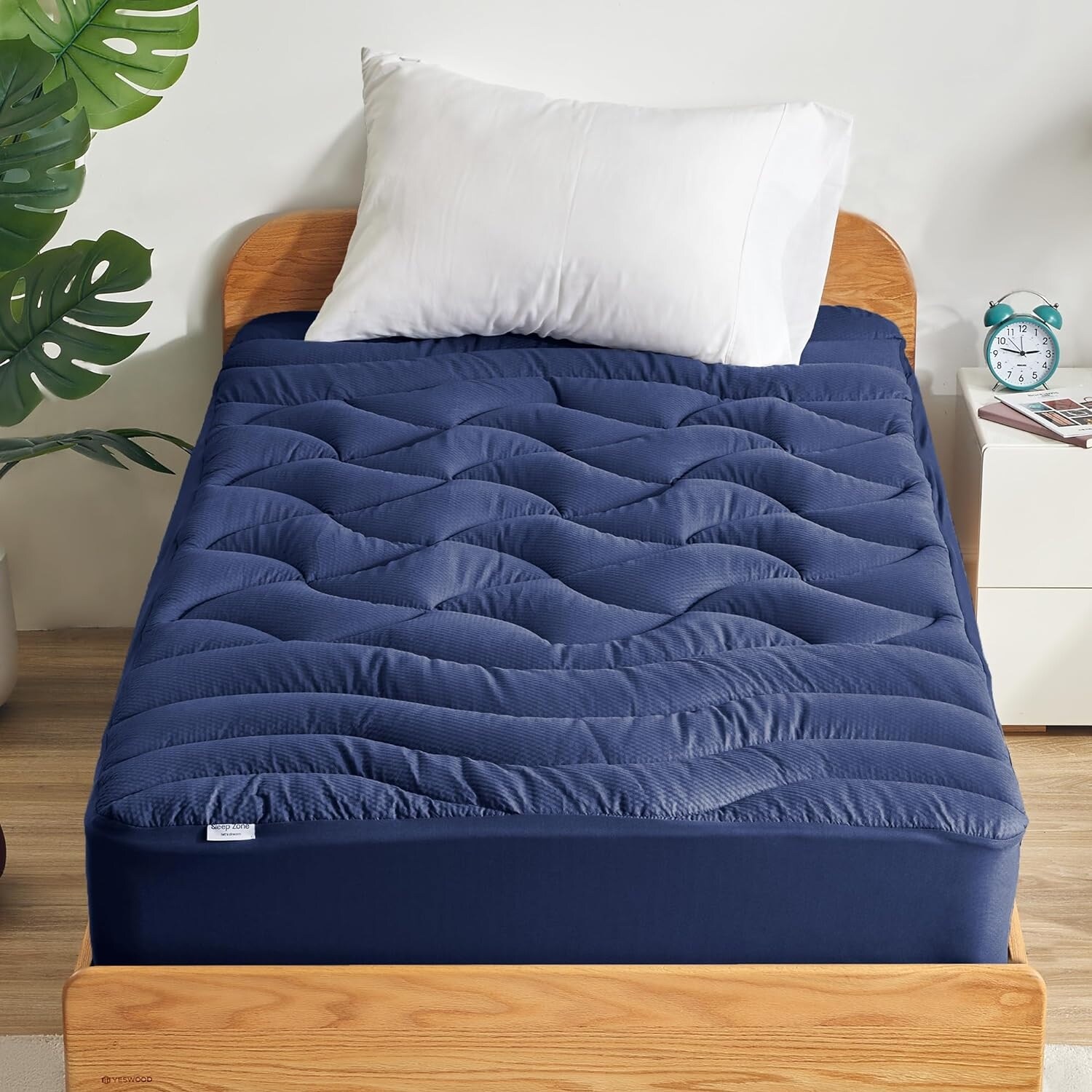 Blue mattress pad discount