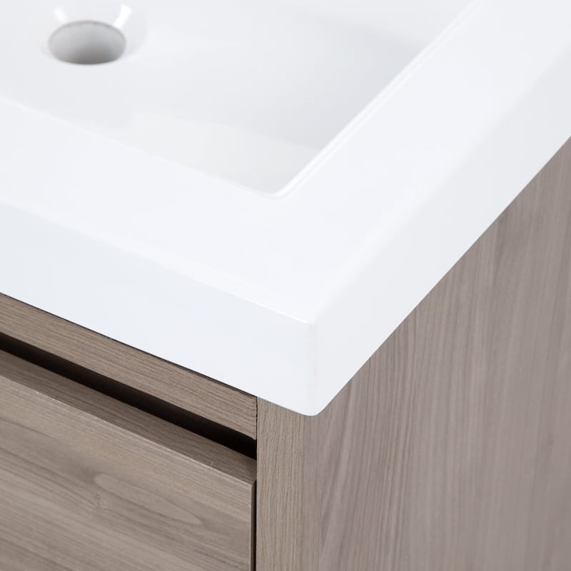 Kelby 24.5" 2-Door Floating Bathroom Vanity With White Sink Top