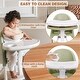 preview thumbnail 14 of 21, 3-in-1 Cute Folding High Chair, Perfect Modern Space Saving Highchair with Detachable Double Tray, 3-Point Harness